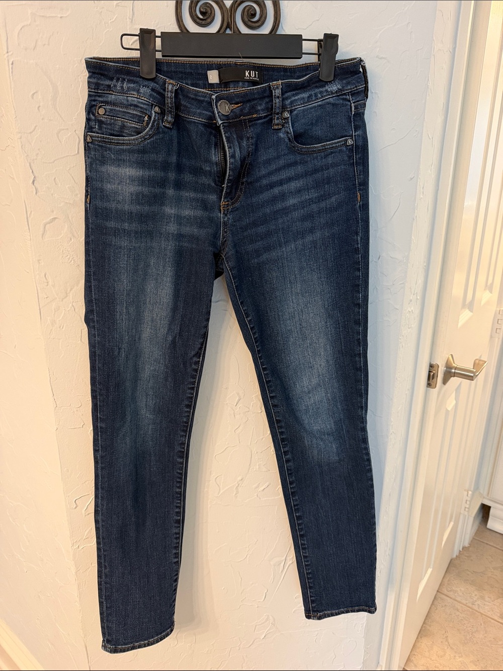 Kut from the Kloth Mid/Dark Blue Straight Leg Jeans